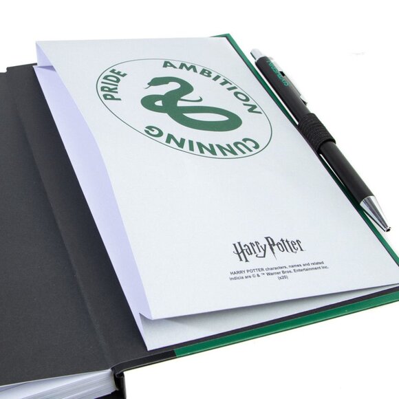 Harry Potter Slytherin Hardcover Journal and Pen with Icon Stickers 3 Pack Set - Picture 8 of 10